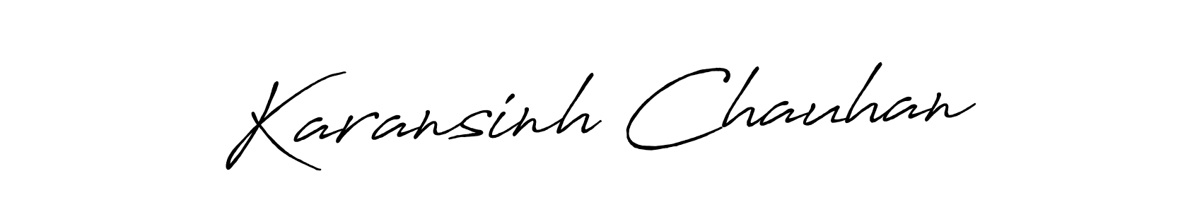 How to make Karansinh Chauhan name signature. Use Antro_Vectra_Bolder style for creating short signs online. This is the latest handwritten sign. Karansinh Chauhan signature style 7 images and pictures png
