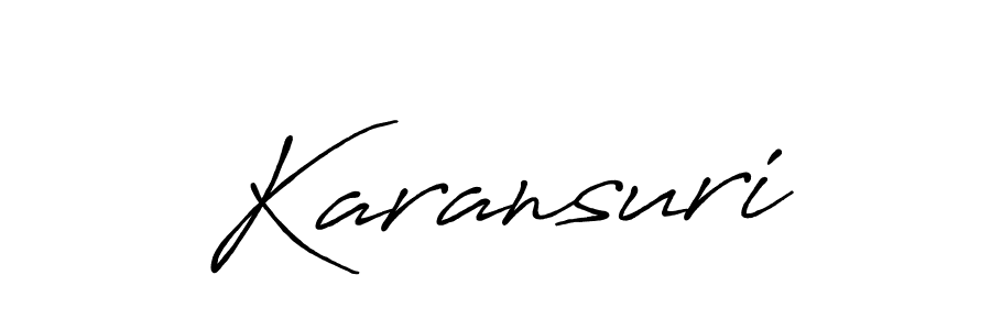 Make a beautiful signature design for name Karansuri. With this signature (Antro_Vectra_Bolder) style, you can create a handwritten signature for free. Karansuri signature style 7 images and pictures png
