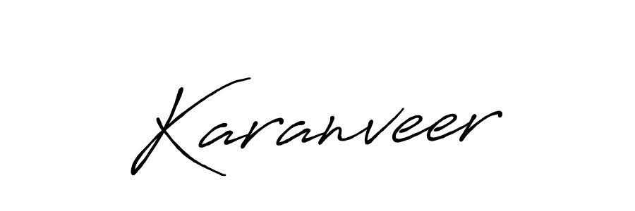 Use a signature maker to create a handwritten signature online. With this signature software, you can design (Antro_Vectra_Bolder) your own signature for name Karanveer. Karanveer signature style 7 images and pictures png