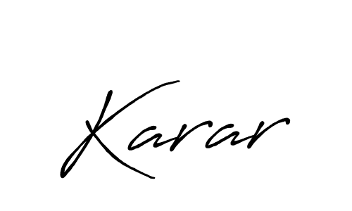 Design your own signature with our free online signature maker. With this signature software, you can create a handwritten (Antro_Vectra_Bolder) signature for name Karar. Karar signature style 7 images and pictures png