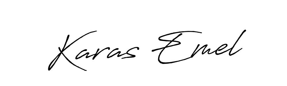 Design your own signature with our free online signature maker. With this signature software, you can create a handwritten (Antro_Vectra_Bolder) signature for name Karas Emel. Karas Emel signature style 7 images and pictures png