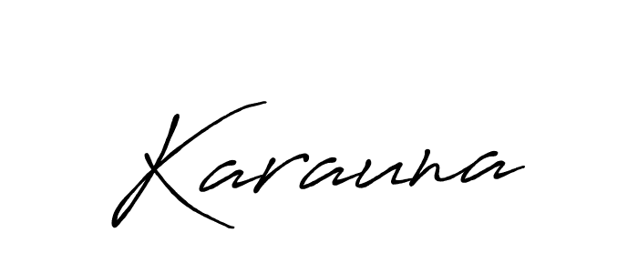 Use a signature maker to create a handwritten signature online. With this signature software, you can design (Antro_Vectra_Bolder) your own signature for name Karauna. Karauna signature style 7 images and pictures png