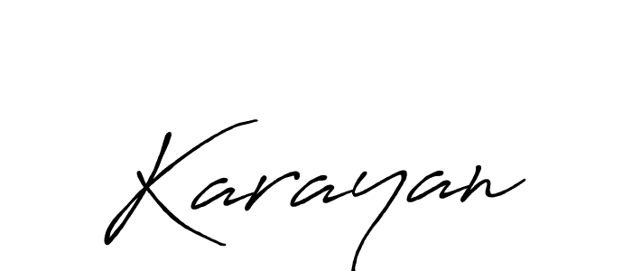 Use a signature maker to create a handwritten signature online. With this signature software, you can design (Antro_Vectra_Bolder) your own signature for name Karayan. Karayan signature style 7 images and pictures png