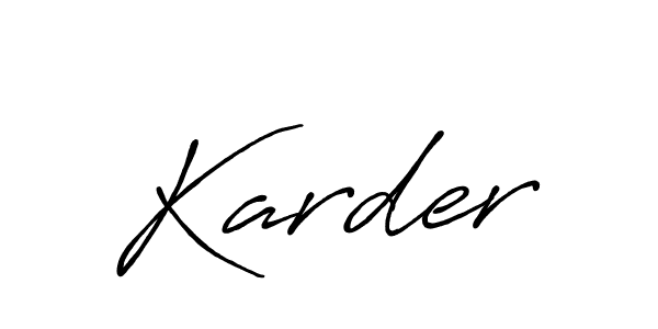 Create a beautiful signature design for name Karder. With this signature (Antro_Vectra_Bolder) fonts, you can make a handwritten signature for free. Karder signature style 7 images and pictures png