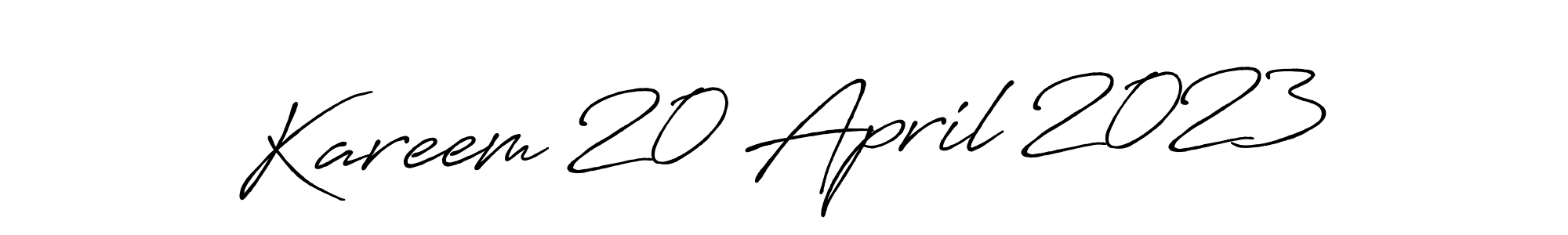 Similarly Antro_Vectra_Bolder is the best handwritten signature design. Signature creator online .You can use it as an online autograph creator for name Kareem 20 April 2023. Kareem 20 April 2023 signature style 7 images and pictures png