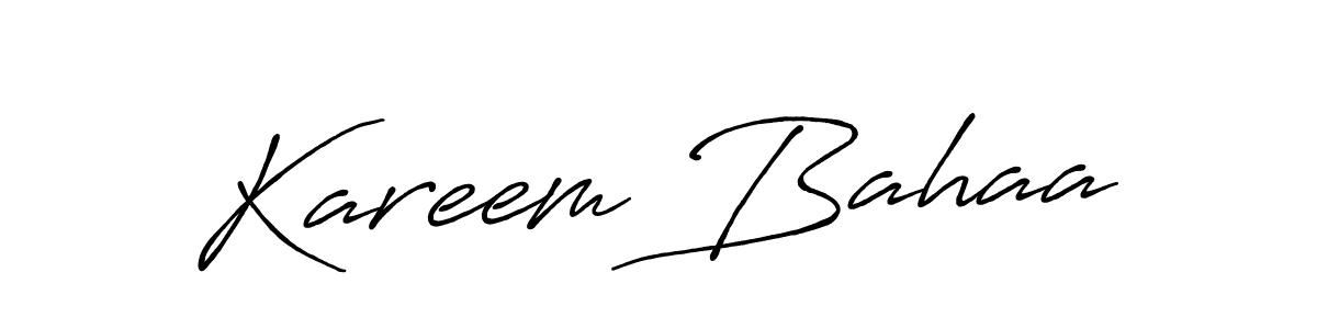 Use a signature maker to create a handwritten signature online. With this signature software, you can design (Antro_Vectra_Bolder) your own signature for name Kareem Bahaa. Kareem Bahaa signature style 7 images and pictures png