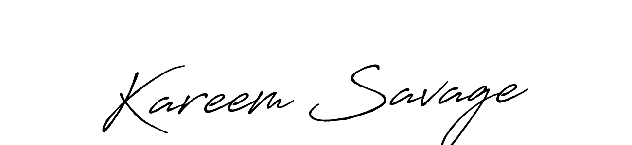 Create a beautiful signature design for name Kareem Savage. With this signature (Antro_Vectra_Bolder) fonts, you can make a handwritten signature for free. Kareem Savage signature style 7 images and pictures png