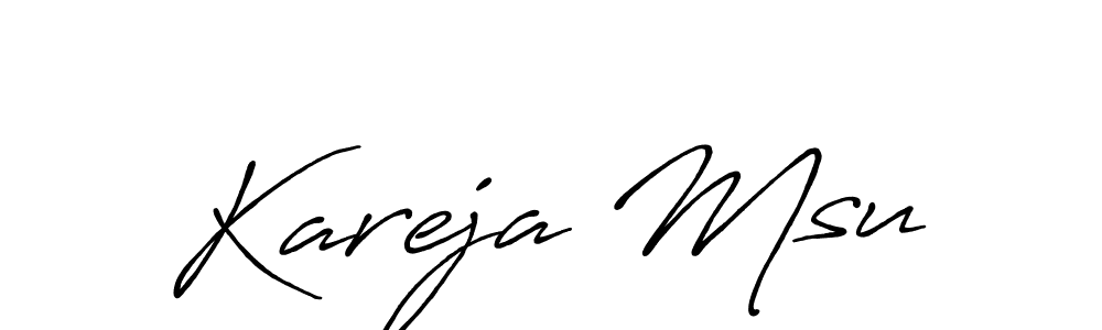 The best way (Antro_Vectra_Bolder) to make a short signature is to pick only two or three words in your name. The name Kareja Msu include a total of six letters. For converting this name. Kareja Msu signature style 7 images and pictures png