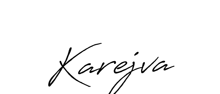 Karejva stylish signature style. Best Handwritten Sign (Antro_Vectra_Bolder) for my name. Handwritten Signature Collection Ideas for my name Karejva. Karejva signature style 7 images and pictures png