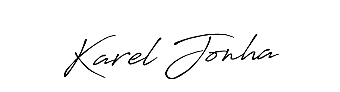 How to make Karel Jonha name signature. Use Antro_Vectra_Bolder style for creating short signs online. This is the latest handwritten sign. Karel Jonha signature style 7 images and pictures png