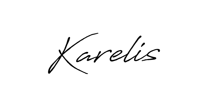 Create a beautiful signature design for name Karelis. With this signature (Antro_Vectra_Bolder) fonts, you can make a handwritten signature for free. Karelis signature style 7 images and pictures png