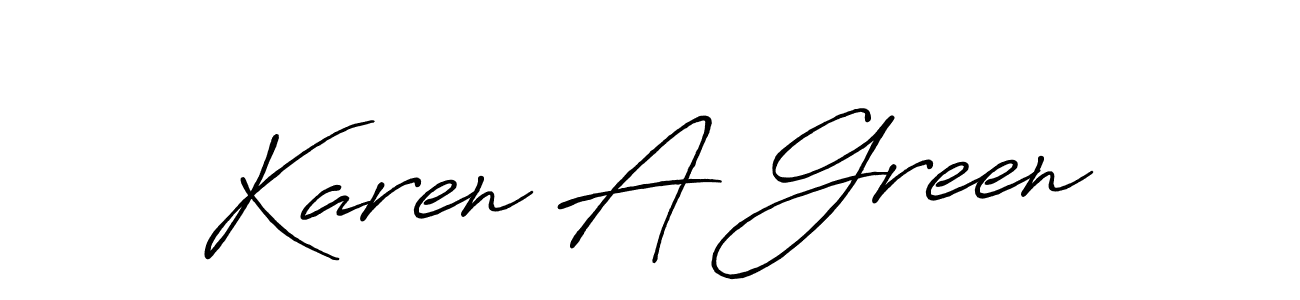 How to make Karen A Green name signature. Use Antro_Vectra_Bolder style for creating short signs online. This is the latest handwritten sign. Karen A Green signature style 7 images and pictures png