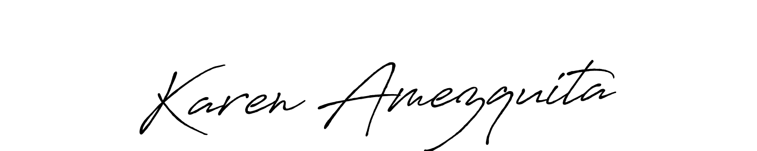 Also You can easily find your signature by using the search form. We will create Karen Amezquita name handwritten signature images for you free of cost using Antro_Vectra_Bolder sign style. Karen Amezquita signature style 7 images and pictures png