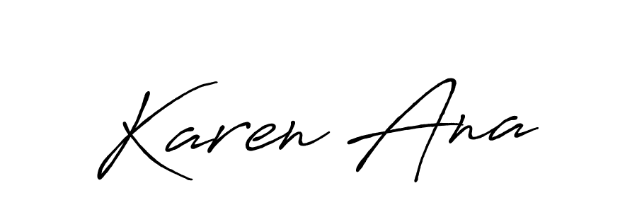 How to make Karen Ana name signature. Use Antro_Vectra_Bolder style for creating short signs online. This is the latest handwritten sign. Karen Ana signature style 7 images and pictures png