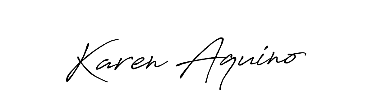 Create a beautiful signature design for name Karen Aquino. With this signature (Antro_Vectra_Bolder) fonts, you can make a handwritten signature for free. Karen Aquino signature style 7 images and pictures png