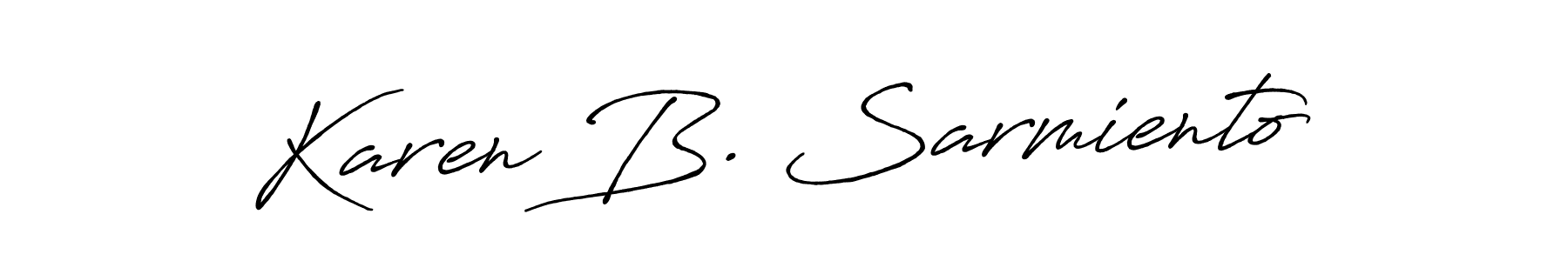 Once you've used our free online signature maker to create your best signature Antro_Vectra_Bolder style, it's time to enjoy all of the benefits that Karen B. Sarmiento name signing documents. Karen B. Sarmiento signature style 7 images and pictures png