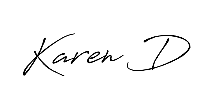 Also You can easily find your signature by using the search form. We will create Karen D name handwritten signature images for you free of cost using Antro_Vectra_Bolder sign style. Karen D signature style 7 images and pictures png