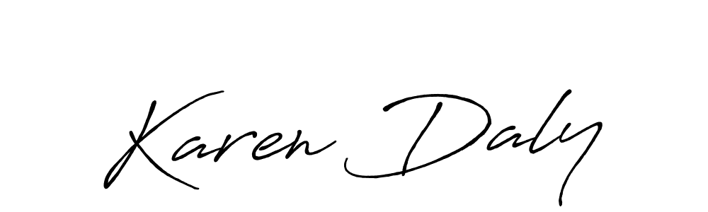 Karen Daly stylish signature style. Best Handwritten Sign (Antro_Vectra_Bolder) for my name. Handwritten Signature Collection Ideas for my name Karen Daly. Karen Daly signature style 7 images and pictures png