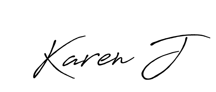 Karen J stylish signature style. Best Handwritten Sign (Antro_Vectra_Bolder) for my name. Handwritten Signature Collection Ideas for my name Karen J. Karen J signature style 7 images and pictures png