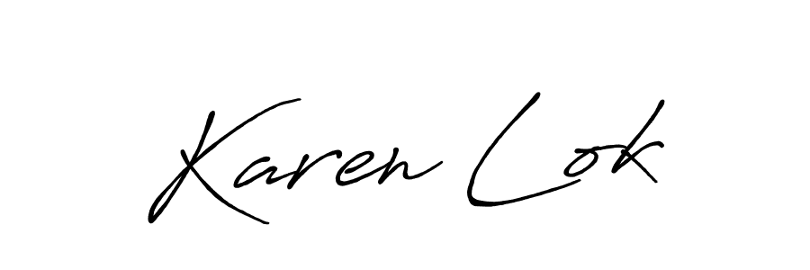 You should practise on your own different ways (Antro_Vectra_Bolder) to write your name (Karen Lok) in signature. don't let someone else do it for you. Karen Lok signature style 7 images and pictures png