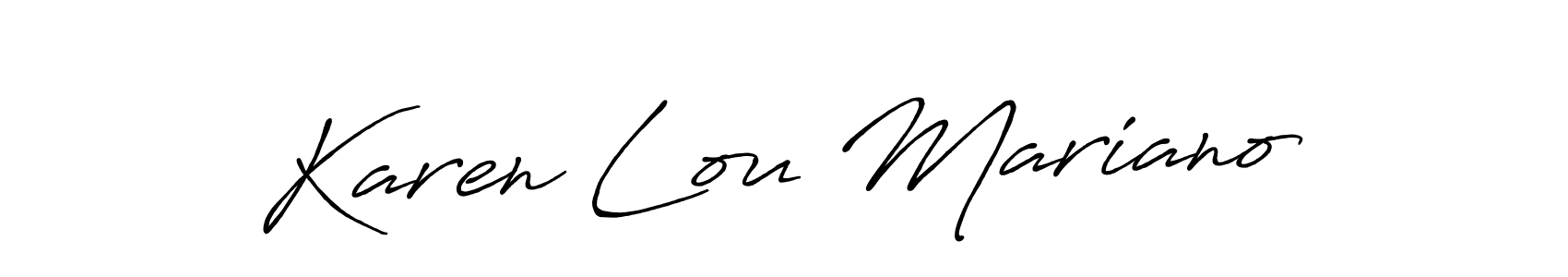 if you are searching for the best signature style for your name Karen Lou Mariano. so please give up your signature search. here we have designed multiple signature styles  using Antro_Vectra_Bolder. Karen Lou Mariano signature style 7 images and pictures png