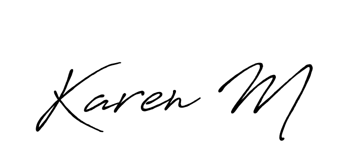 Use a signature maker to create a handwritten signature online. With this signature software, you can design (Antro_Vectra_Bolder) your own signature for name Karen M. Karen M signature style 7 images and pictures png