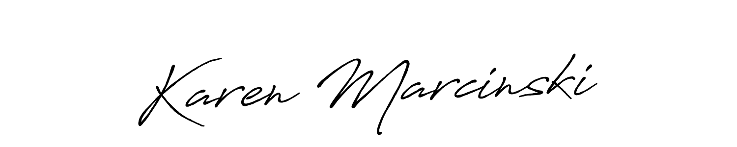 Create a beautiful signature design for name Karen Marcinski. With this signature (Antro_Vectra_Bolder) fonts, you can make a handwritten signature for free. Karen Marcinski signature style 7 images and pictures png