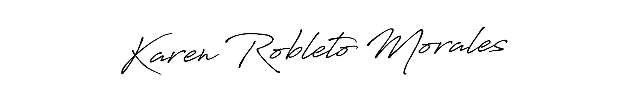 How to make Karen Robleto Morales signature? Antro_Vectra_Bolder is a professional autograph style. Create handwritten signature for Karen Robleto Morales name. Karen Robleto Morales signature style 7 images and pictures png