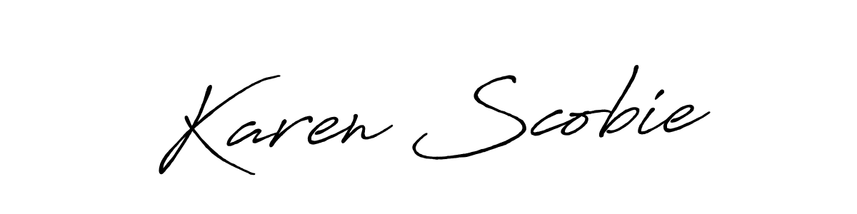 Karen Scobie stylish signature style. Best Handwritten Sign (Antro_Vectra_Bolder) for my name. Handwritten Signature Collection Ideas for my name Karen Scobie. Karen Scobie signature style 7 images and pictures png