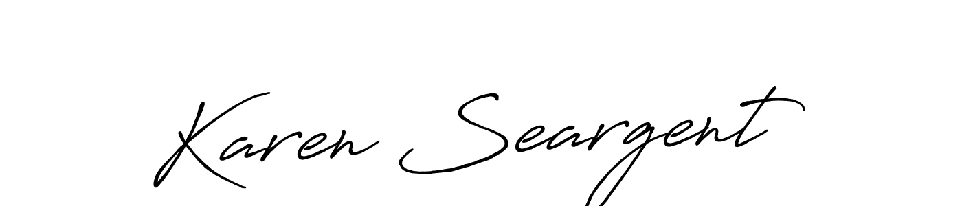 Make a beautiful signature design for name Karen Seargent. With this signature (Antro_Vectra_Bolder) style, you can create a handwritten signature for free. Karen Seargent signature style 7 images and pictures png