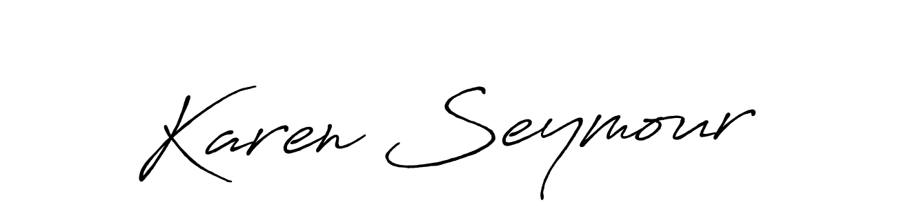 Create a beautiful signature design for name Karen Seymour. With this signature (Antro_Vectra_Bolder) fonts, you can make a handwritten signature for free. Karen Seymour signature style 7 images and pictures png