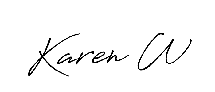 Check out images of Autograph of Karen W name. Actor Karen W Signature Style. Antro_Vectra_Bolder is a professional sign style online. Karen W signature style 7 images and pictures png