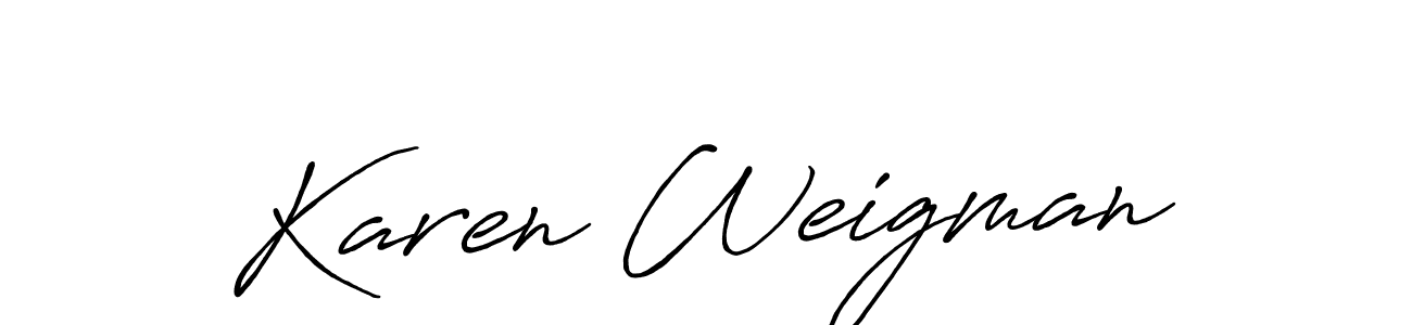 Karen Weigman stylish signature style. Best Handwritten Sign (Antro_Vectra_Bolder) for my name. Handwritten Signature Collection Ideas for my name Karen Weigman. Karen Weigman signature style 7 images and pictures png