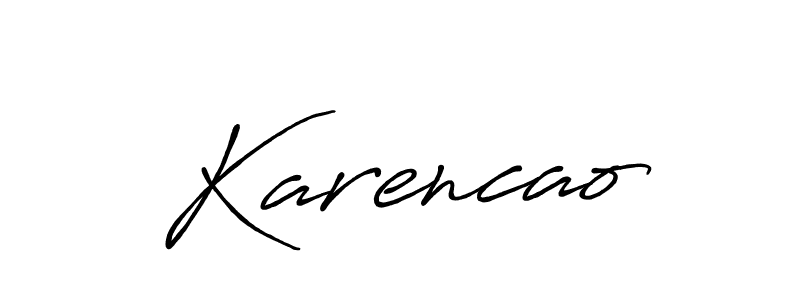 Design your own signature with our free online signature maker. With this signature software, you can create a handwritten (Antro_Vectra_Bolder) signature for name Karencao. Karencao signature style 7 images and pictures png