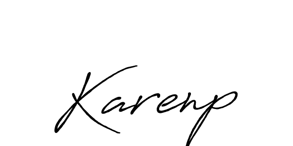 Use a signature maker to create a handwritten signature online. With this signature software, you can design (Antro_Vectra_Bolder) your own signature for name Karenp. Karenp signature style 7 images and pictures png