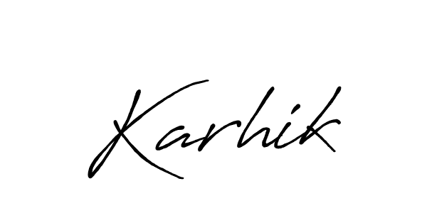 Also we have Karhik name is the best signature style. Create professional handwritten signature collection using Antro_Vectra_Bolder autograph style. Karhik signature style 7 images and pictures png