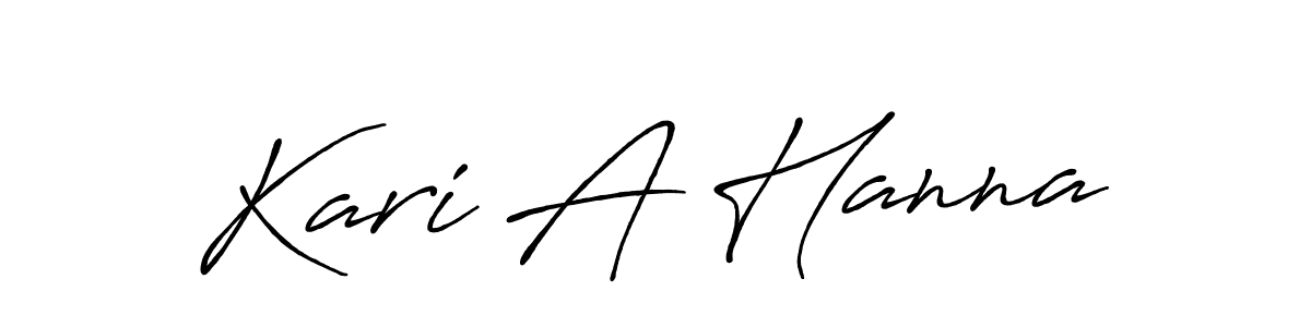 How to make Kari A Hanna name signature. Use Antro_Vectra_Bolder style for creating short signs online. This is the latest handwritten sign. Kari A Hanna signature style 7 images and pictures png