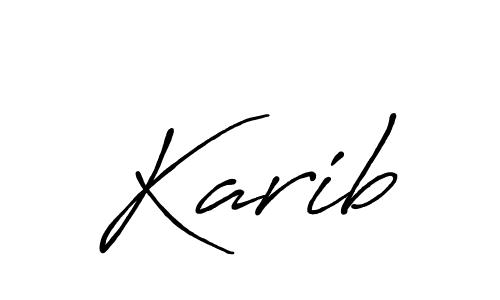 Use a signature maker to create a handwritten signature online. With this signature software, you can design (Antro_Vectra_Bolder) your own signature for name Karib. Karib signature style 7 images and pictures png