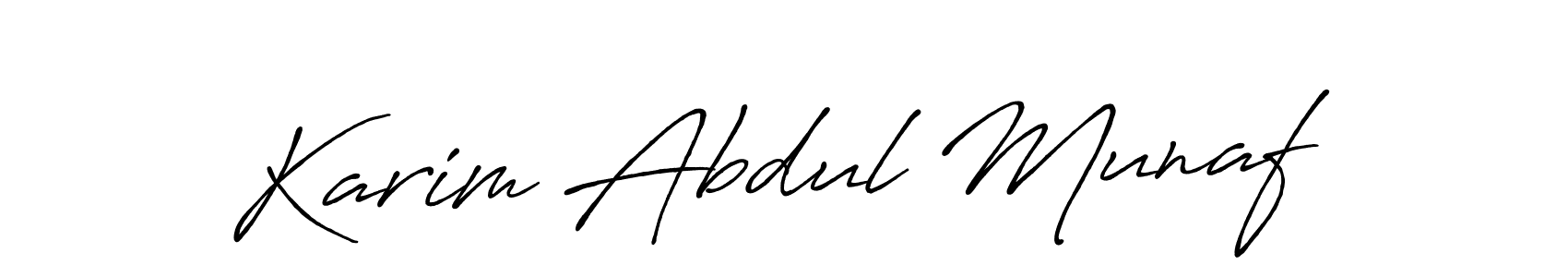 Use a signature maker to create a handwritten signature online. With this signature software, you can design (Antro_Vectra_Bolder) your own signature for name Karim Abdul Munaf. Karim Abdul Munaf signature style 7 images and pictures png