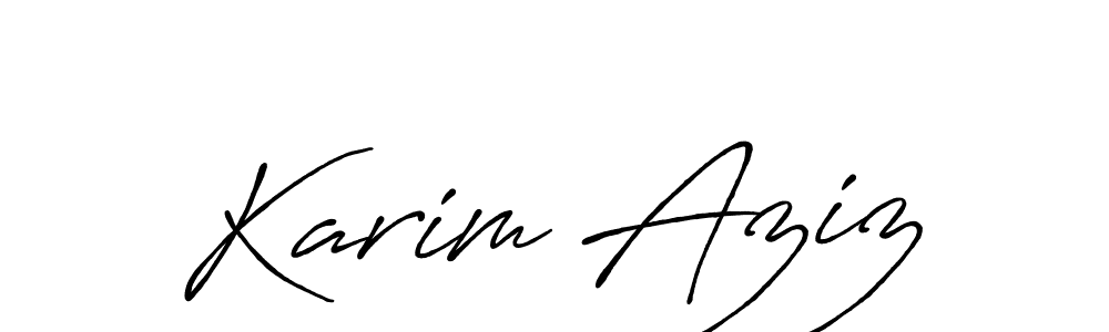 Create a beautiful signature design for name Karim Aziz. With this signature (Antro_Vectra_Bolder) fonts, you can make a handwritten signature for free. Karim Aziz signature style 7 images and pictures png