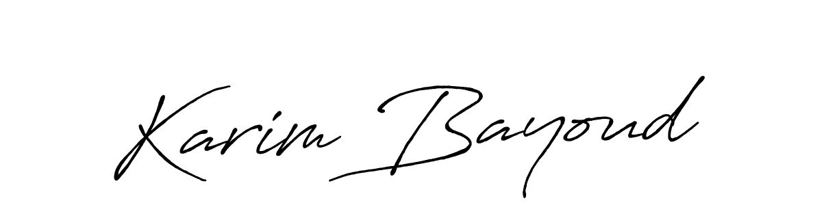 Create a beautiful signature design for name Karim Bayoud. With this signature (Antro_Vectra_Bolder) fonts, you can make a handwritten signature for free. Karim Bayoud signature style 7 images and pictures png