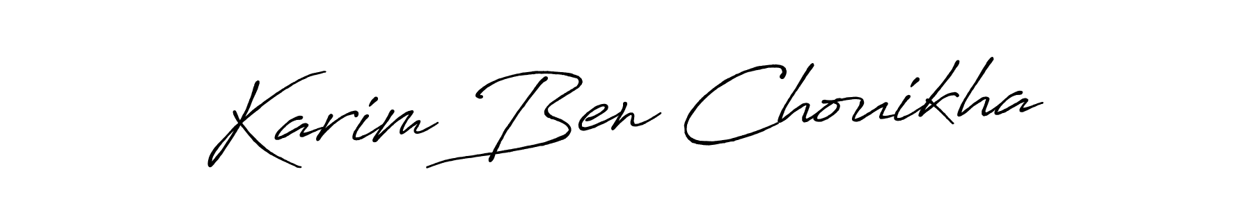 Create a beautiful signature design for name Karim Ben Chouikha. With this signature (Antro_Vectra_Bolder) fonts, you can make a handwritten signature for free. Karim Ben Chouikha signature style 7 images and pictures png