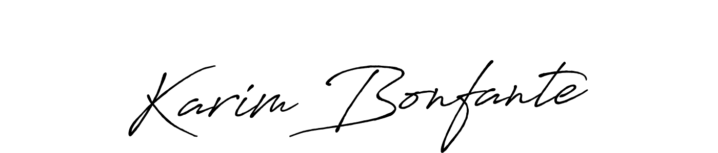 Create a beautiful signature design for name Karim Bonfante. With this signature (Antro_Vectra_Bolder) fonts, you can make a handwritten signature for free. Karim Bonfante signature style 7 images and pictures png