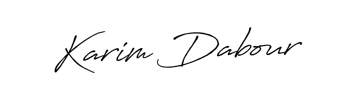 Karim Dabour stylish signature style. Best Handwritten Sign (Antro_Vectra_Bolder) for my name. Handwritten Signature Collection Ideas for my name Karim Dabour. Karim Dabour signature style 7 images and pictures png