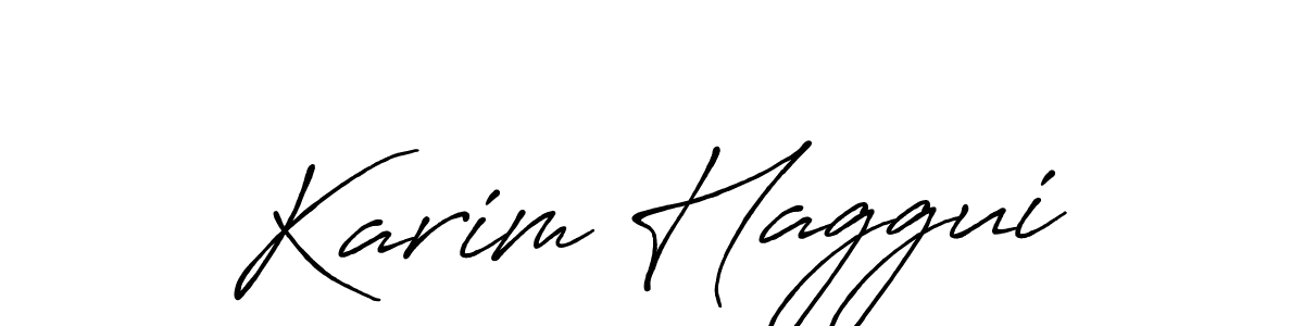 Design your own signature with our free online signature maker. With this signature software, you can create a handwritten (Antro_Vectra_Bolder) signature for name Karim Haggui. Karim Haggui signature style 7 images and pictures png