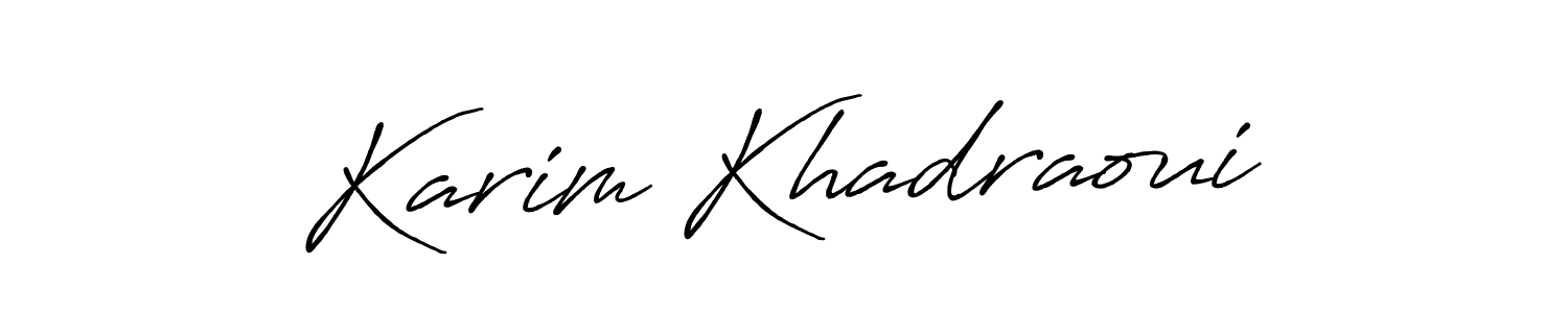 Make a short Karim Khadraoui signature style. Manage your documents anywhere anytime using Antro_Vectra_Bolder. Create and add eSignatures, submit forms, share and send files easily. Karim Khadraoui signature style 7 images and pictures png