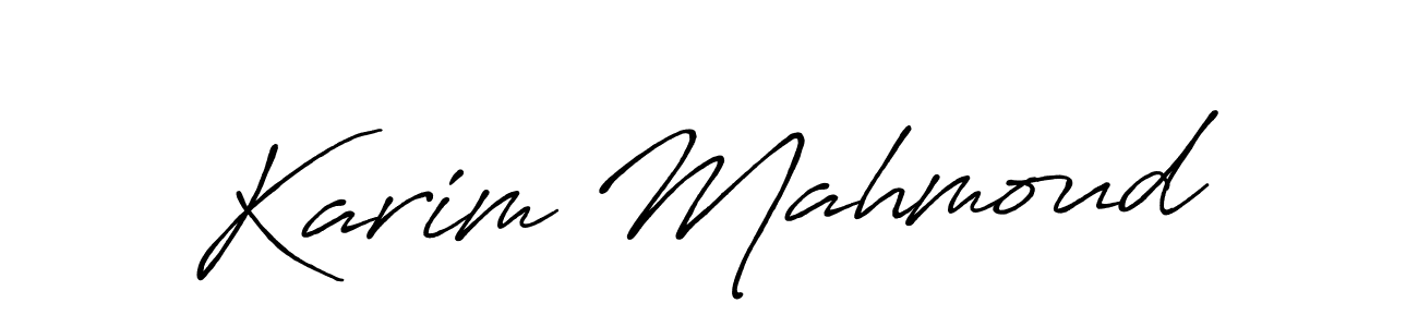 How to make Karim Mahmoud name signature. Use Antro_Vectra_Bolder style for creating short signs online. This is the latest handwritten sign. Karim Mahmoud signature style 7 images and pictures png