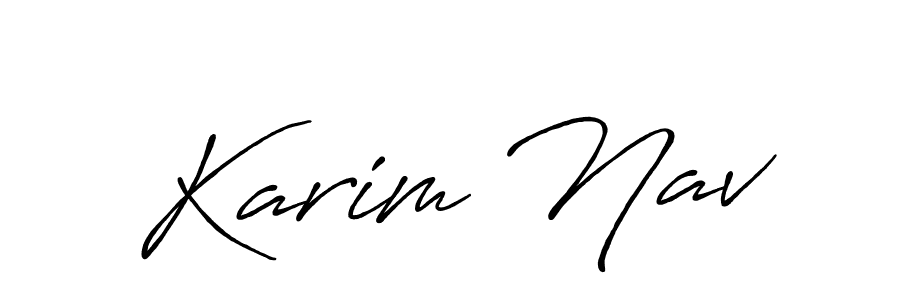 Similarly Antro_Vectra_Bolder is the best handwritten signature design. Signature creator online .You can use it as an online autograph creator for name Karim Nav. Karim Nav signature style 7 images and pictures png