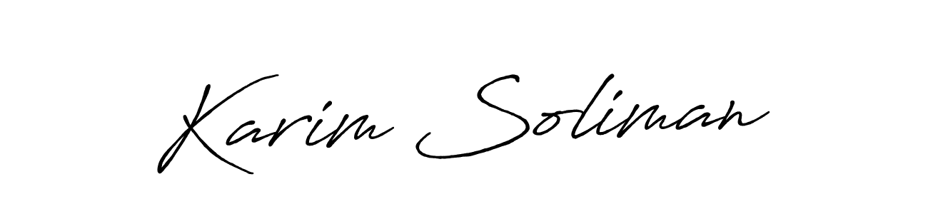 Use a signature maker to create a handwritten signature online. With this signature software, you can design (Antro_Vectra_Bolder) your own signature for name Karim Soliman. Karim Soliman signature style 7 images and pictures png