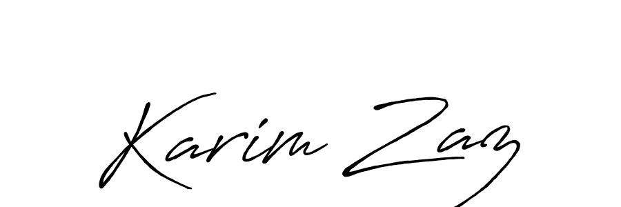 Also You can easily find your signature by using the search form. We will create Karim Zaz name handwritten signature images for you free of cost using Antro_Vectra_Bolder sign style. Karim Zaz signature style 7 images and pictures png